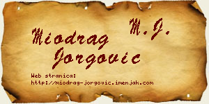 Miodrag Jorgović vizit kartica